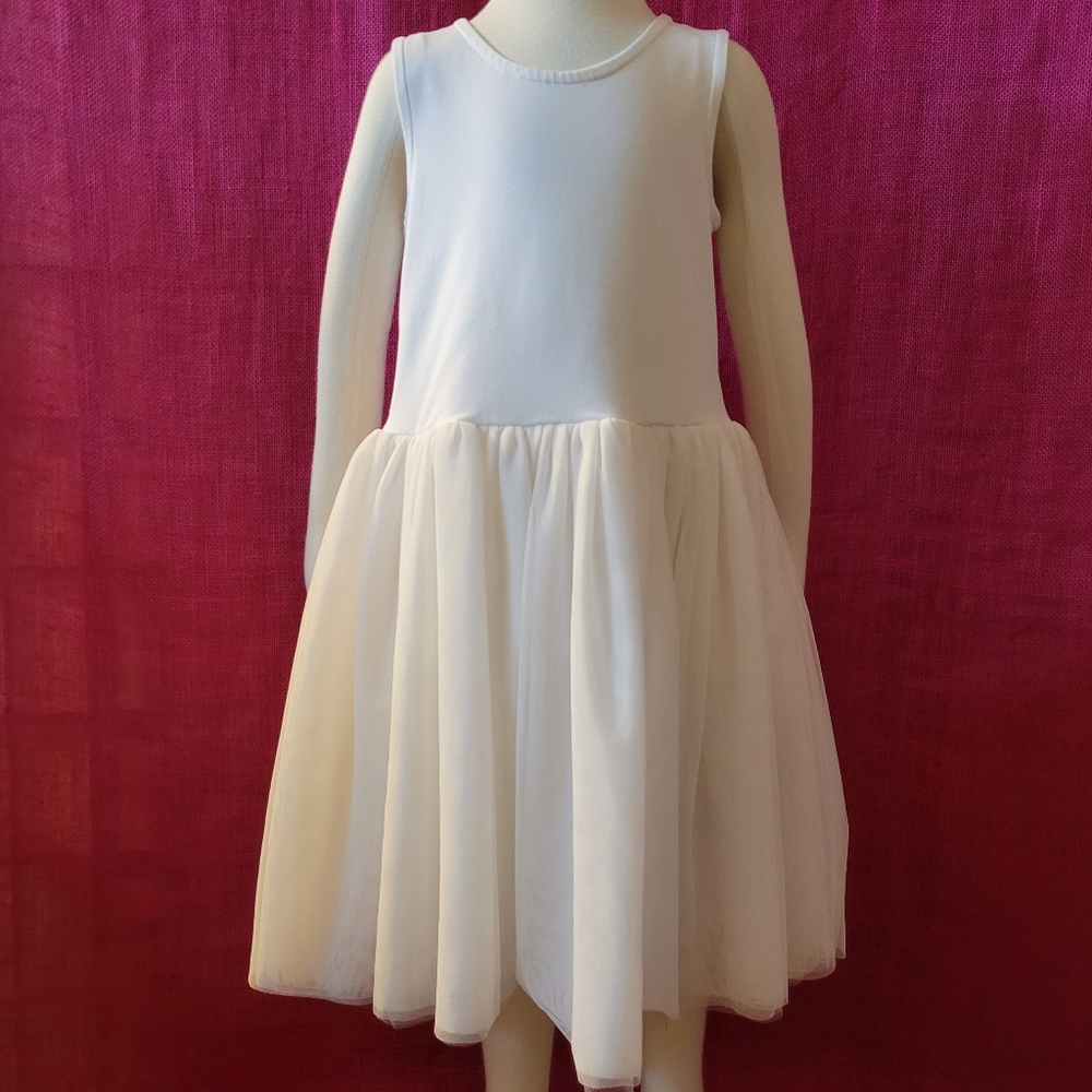 Hanna Andersson Ivory Tulle Dress 130(8)